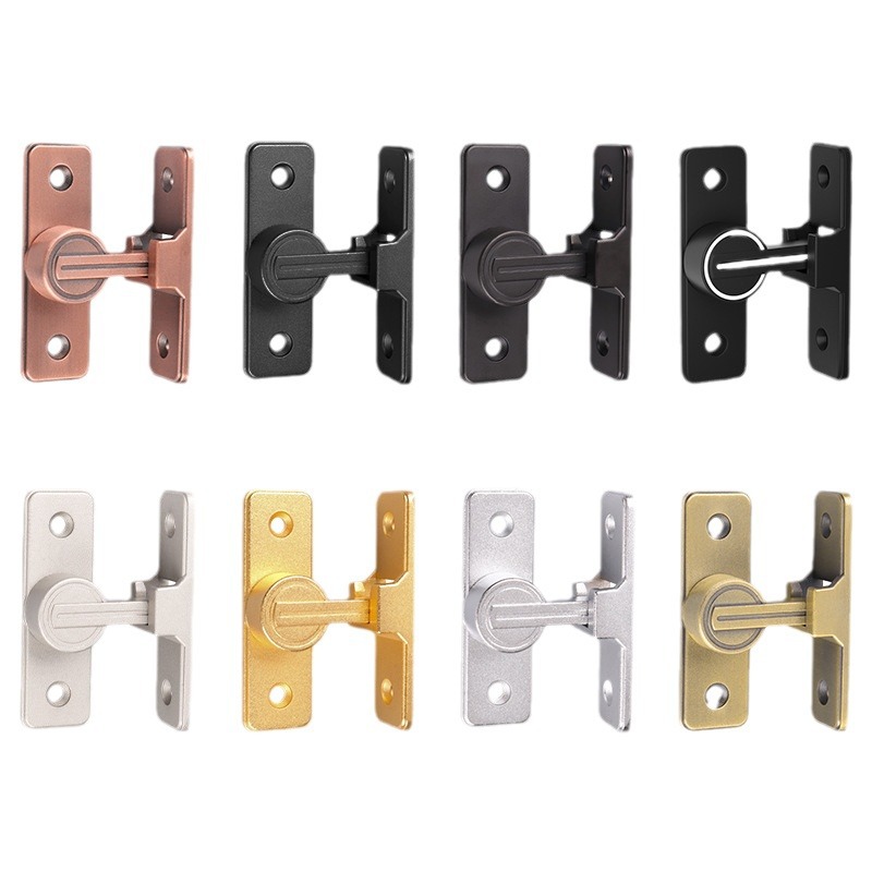 Perno de puerta sin perforaciones perno de la hebilla de la puerta cerradura de la puerta deslizante de 90 grados cerradura del baño hebilla cerradura de la puerta deslizante