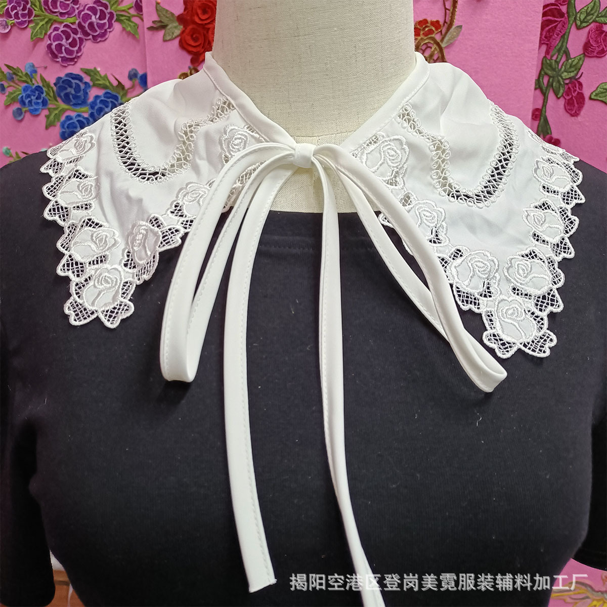 绳绣小披肩娃娃领外搭玫瑰花刺绣百搭减龄甜美温柔风