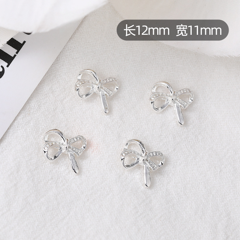 Nueva joyería de uñas, lazo, pajarita de lujo ligero, accesorios de uñas de aleación, accesorios de diamantes de uñas de celebridades de Internet tridimensionales, estilo caliente