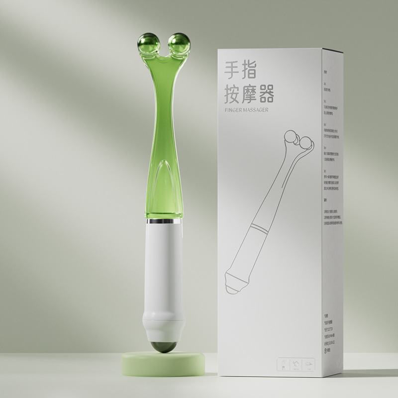 masajeador de rueda de dedo 4 abrazadera de perlas magnéticas masajeador de articulaciones de dedo tigre boca mano de cáñamo blanqueamiento mano delgada 5 perlas masajeador varilla