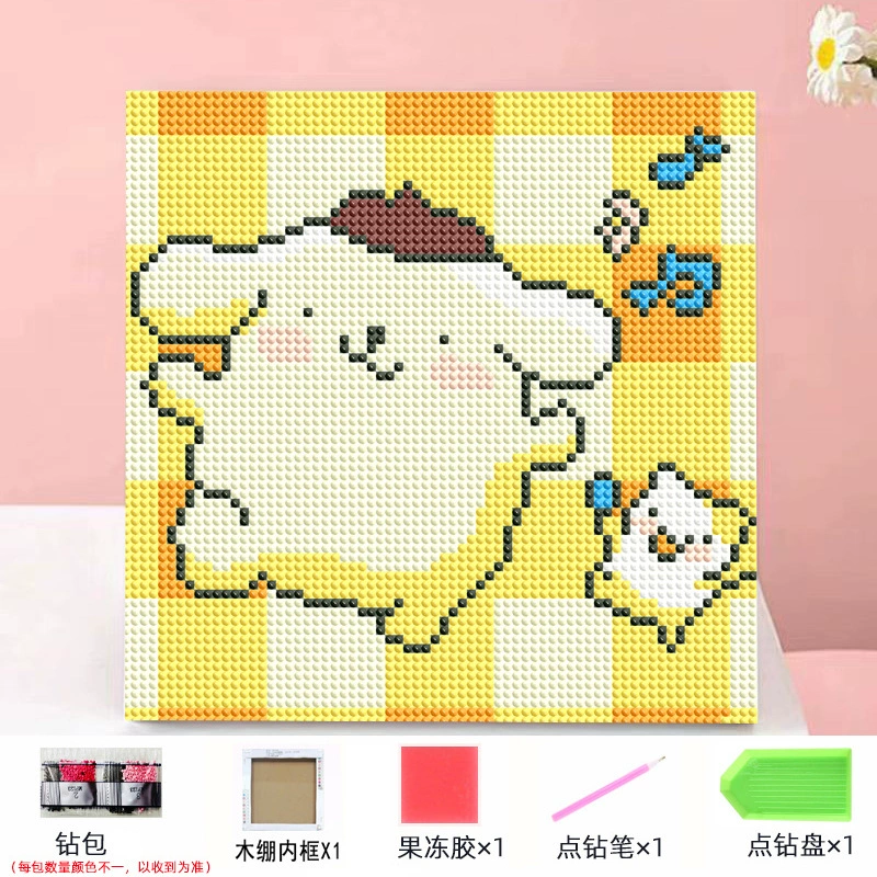 Набор алмазной мозаики DIY Kuromi и мультфильмы 20×20 см, рамка-наклейка, детское творчество