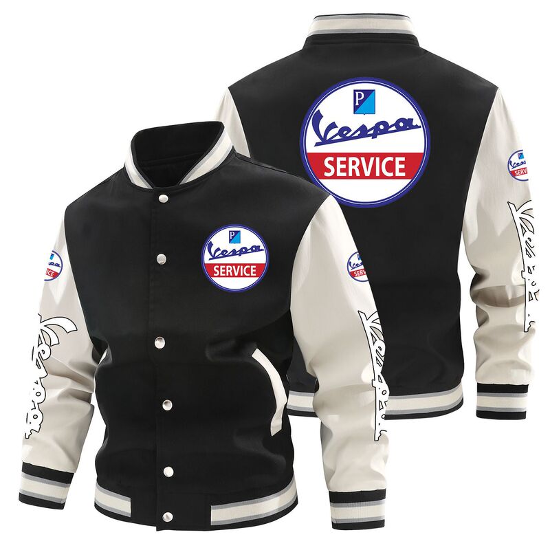 2023 Cross Border [US Size] Men's Thin Baseball Suit Jacket Bomber Jacket Student VESPA Printed Jacket