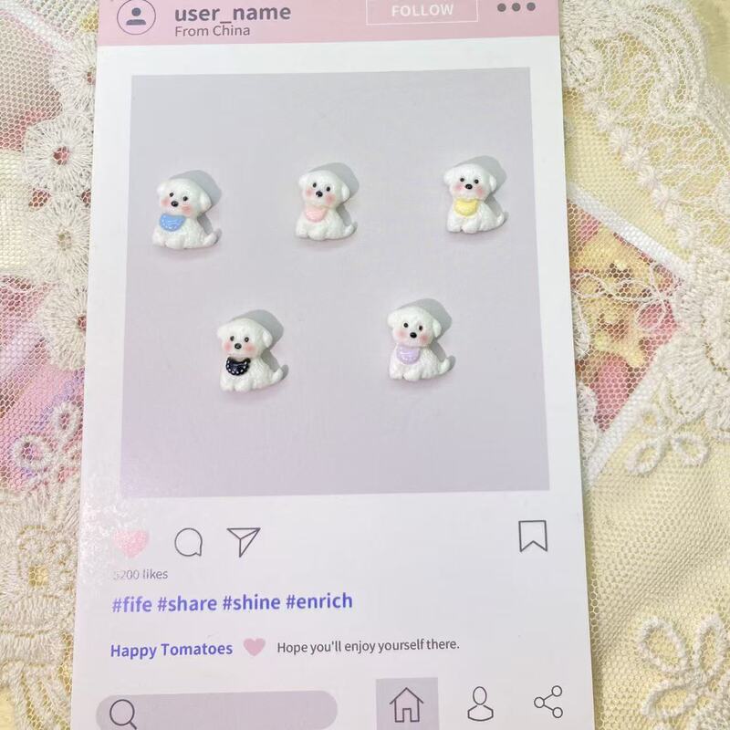 New Car Ornaments Cute and Cute Bichon Frize DIY Car Center Console Decompression Healing Resin Small Accessories