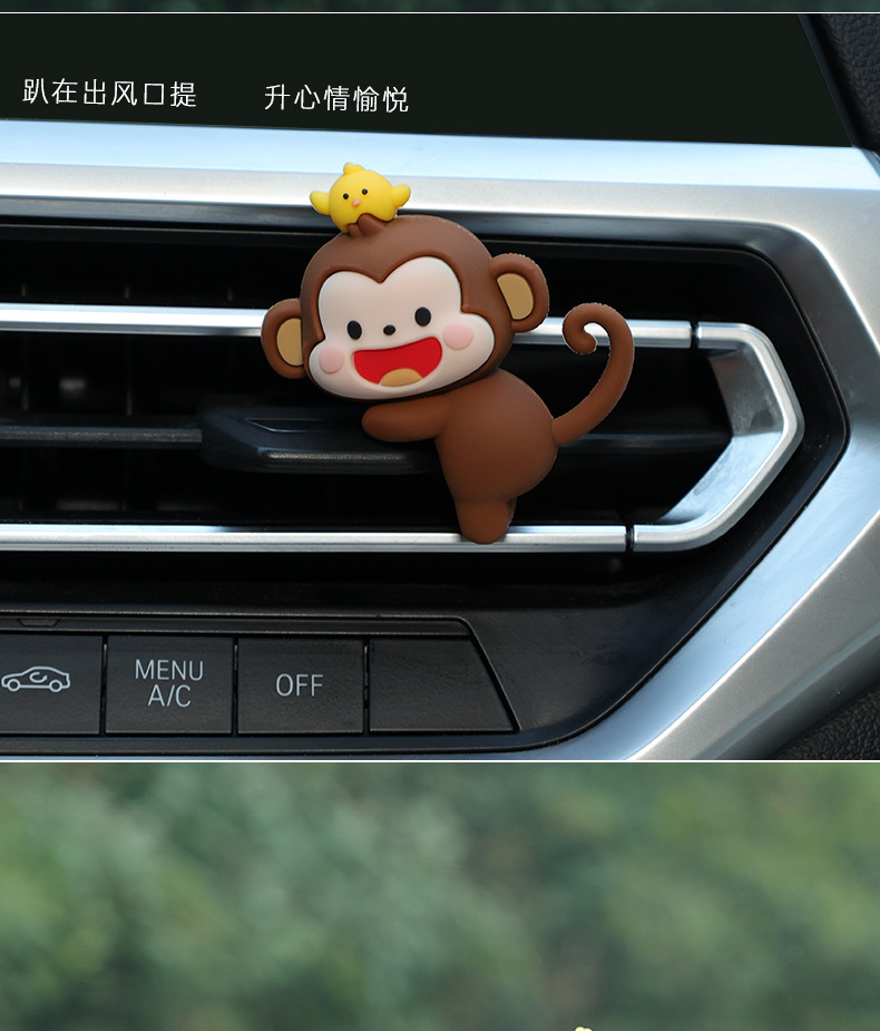 Creative Car Accessories Ornaments Car Center Console Screen Cute Cartoon Animal Dolls Car Decoration Supplies for Women