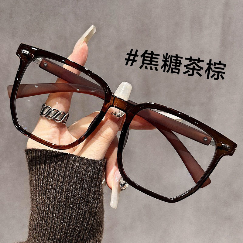Nuevo estilo simple de gran marco para mostrar la cara de las chicas de moda versátil gafas de marco negro para hombres de negocios simples ante anteojos de luz azul para miopía