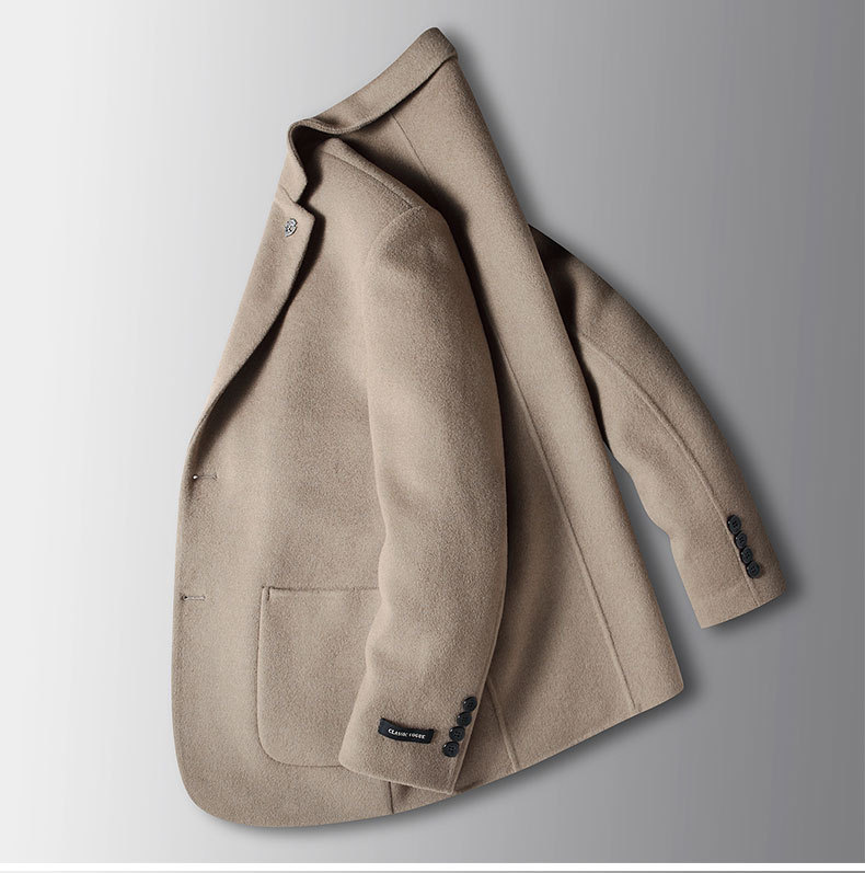 Miesten vaatteet Miesten syksy- ja talvipuku, käsintehty kaksipuolinen villainen länsimaisten ihmisten yksivärinen yritysvillapuku, takki_voghion.com