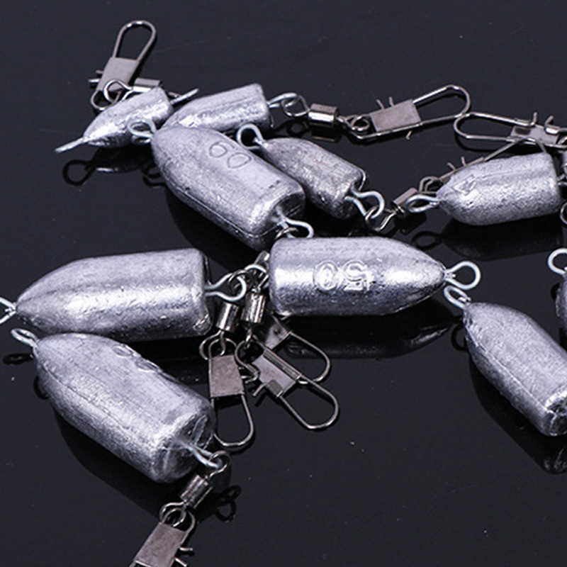 Wholesale bullet lead long-range sea rod with ring, fishing sinker, fishing gear accessories, connector, explosive hook, string hook, lead sinker with ring