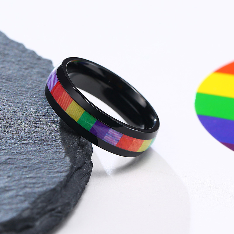 Fashion Geometric Rainbow Stainless Steel Rings Stainless Steel Bracelets