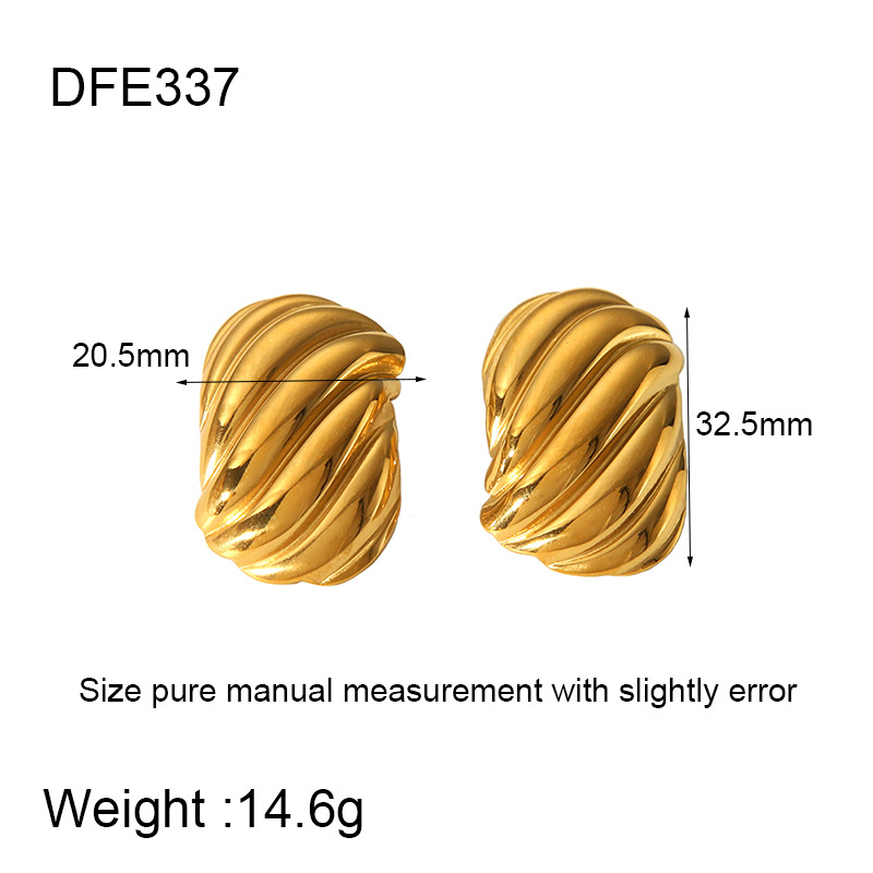 16g Weight 0.03µm-0.05µm Gold Plating Thickness 1 Pair Simple Style Geometric Conch Solid Color 304 Stainless Steel Ear Studs