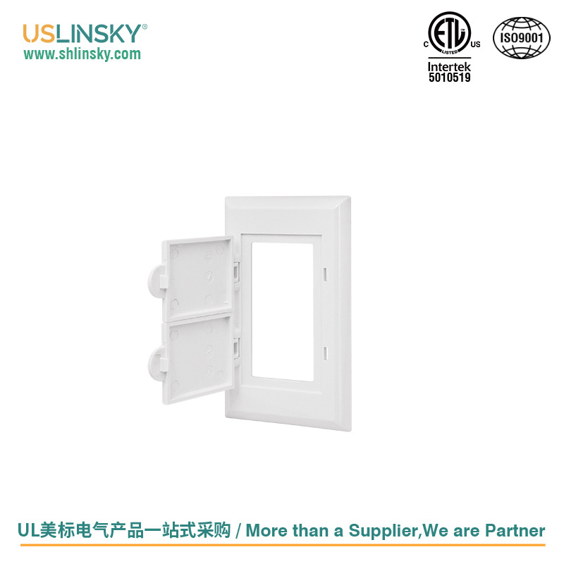 Linsky灵天PC-GFI美标PPOPVC材质ETL认证明装单槽电器盒盖子