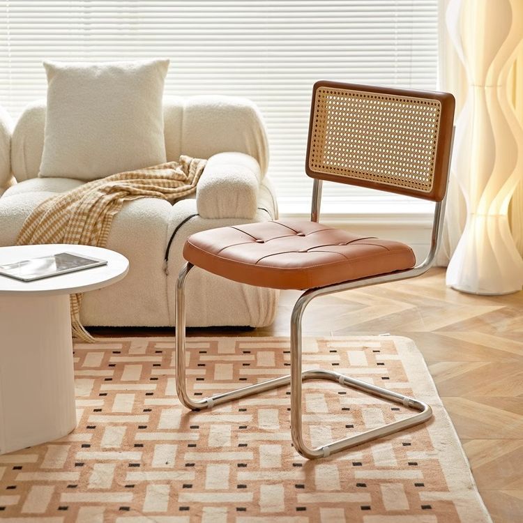 Middle Ages Rattan Chair Home Dining Table Chair Living Room Study Backrest Chair Designer Internet Celebrity Summer Leisure Chair