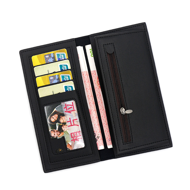 Nueva billetera transfronteriza para hombres simple negocio de gran capacidad Multi-Tarjeta doble color a juego 3 veces la billetera larga de los hombres