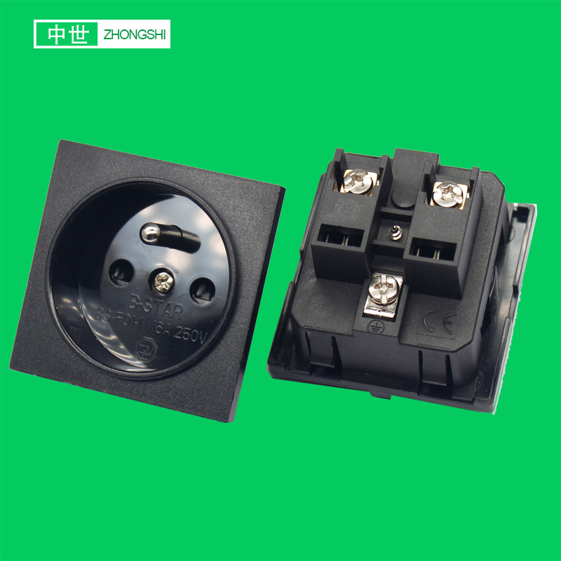 法规插座 16A/250V 适用逆变器UPS 储能电源 法标插座 50*50mm