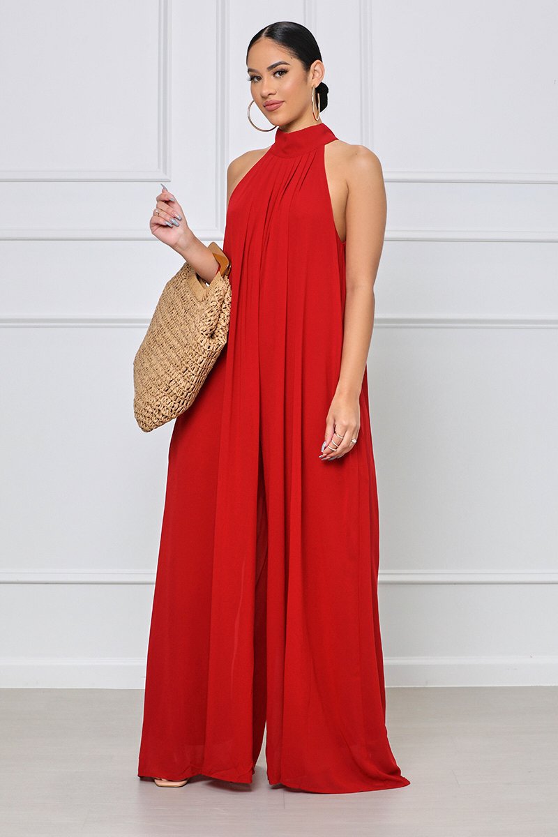 350g Weight Full Length Pants Length Polyester, Chiffon Fabric Type Mid Waist Waist Line Jumpsuits Pants Type Inelastic Elasticity Holiday, Family Gathering, Tea Party Occasion Loose Fit Type Solid Color Pattern Summer, Spring Season Women's Gender Simple Style, Classic Style Style Women's Holiday Family Gathering Tea Party Simple Style Classic Style Solid Color Full Length Jumpsuits 7