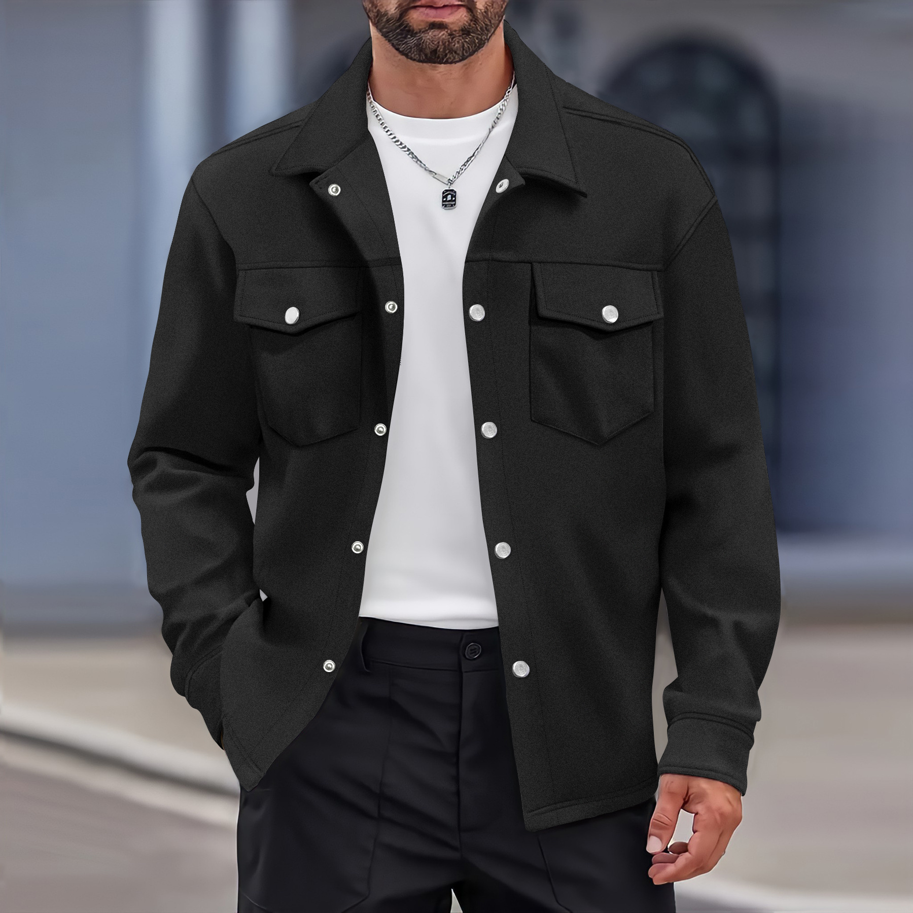 Giacca uomo attillata con doppie tasche autunno inverno_voghion.com