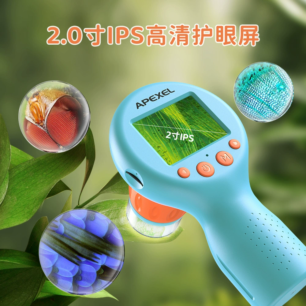 Детский микроскоп с экраном, увеличительное стекло 800x, увеличительное стекло для студентов, цифровой маленький микроскоп высокой четкости