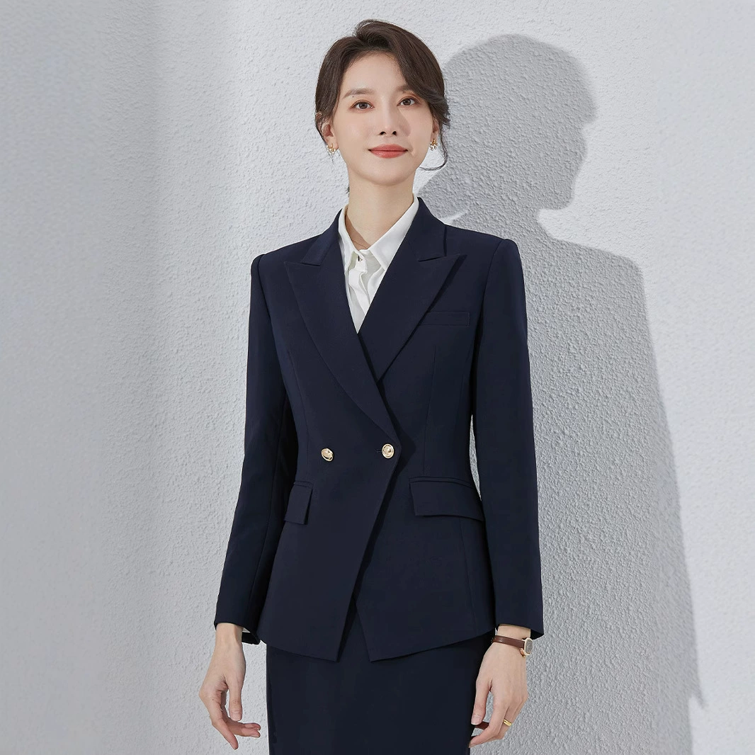 Весенний профессиональный женский костюм сплошной цвет женского профессионального платья