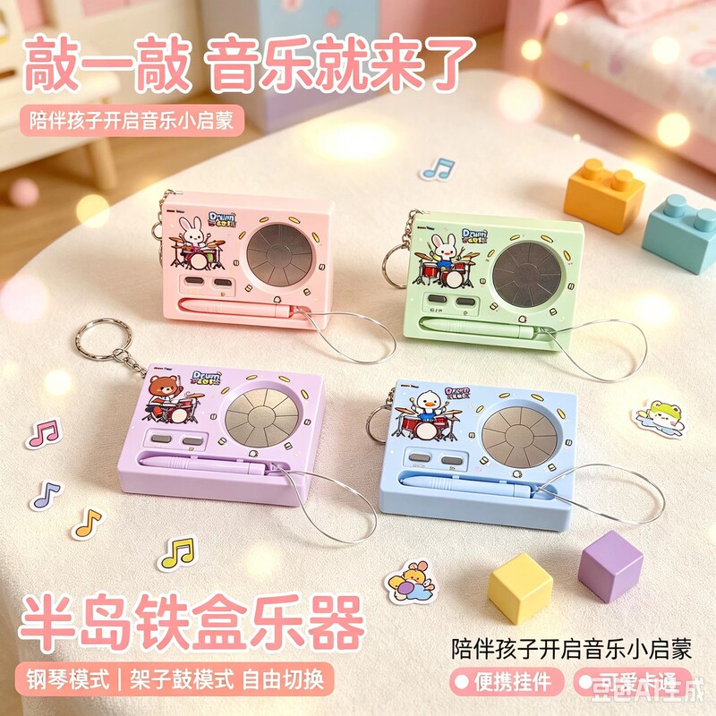 2026 Hot-selling Peninsula Iron Box Electronic Musical Instrument Touch Music Machine Pendant Keychain Bag Charm Stress Relief Toy