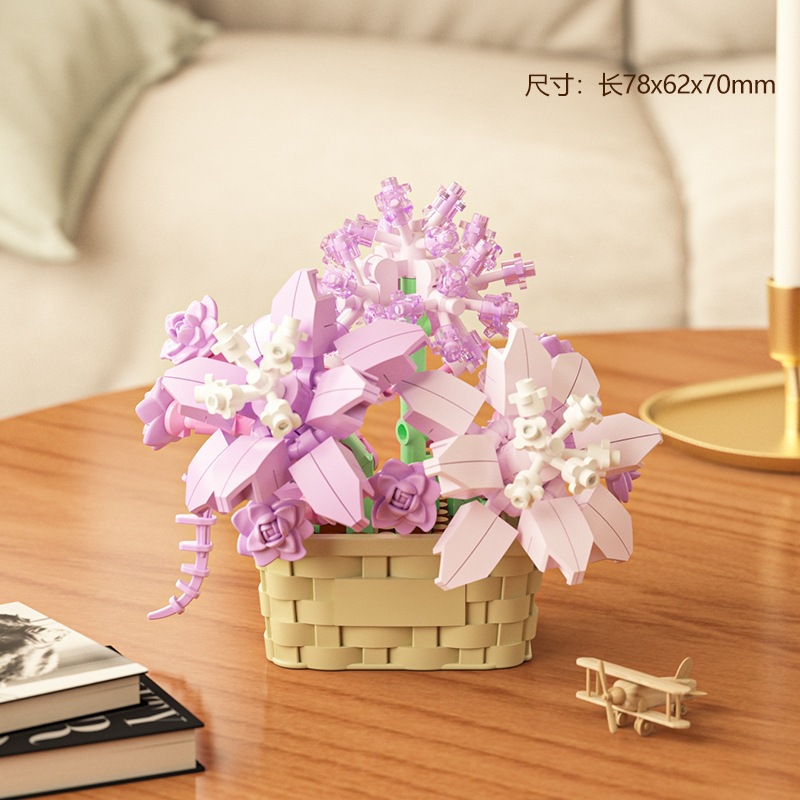Chao Le Chuang 7345 - 7348 flores interestelares arco iris ramo de flores ensamblaje bloques de construcción juguetes para niños niñas rompecabezas adornos