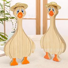 感恩节站立式大鹅摆件 家庭室内桌面装饰木制秋天鹅桌面中心摆饰