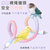 Parrot Swing Rope Perch — Colorful Cotton Climbing Rope, Fixed Both Ends, Flexible Loop