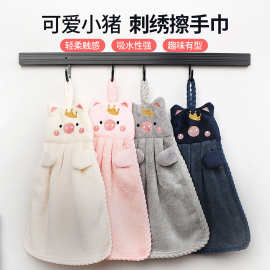 擦手巾吸水不掉毛可挂式小毛巾可爱儿童搽手巾韩国珊瑚绒洗脸巾