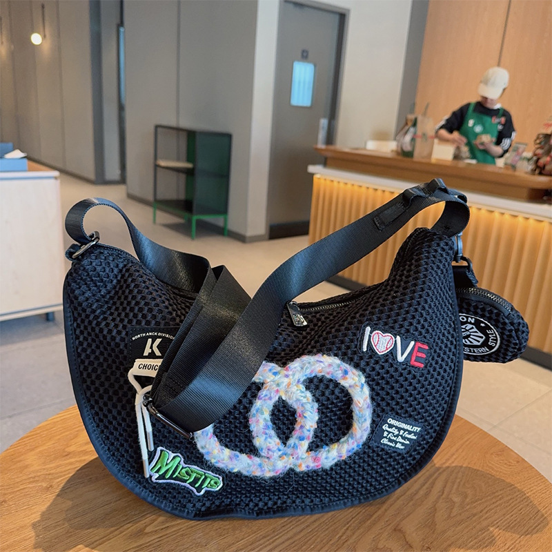 Mochila de moda de malla de moda, bolso de hombro de moda, bolso casual, bolso de viaje de gran capacidad con bolso de cambio