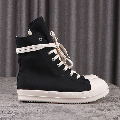 D122 thick-soled black canvas new canvas women's ro high-top shoes for men  Korean version of the trend super hot spring and autumn style