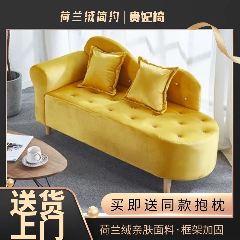 布艺小户型轻奢小沙发客厅简约现代租房服装店贵妃沙发椅双人卧g&