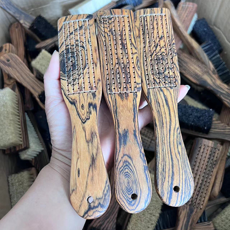 虎皮花梨木柄手工绑线文玩软硬野猪鬃杜邦丝纳米核桃金刚菩提刷子