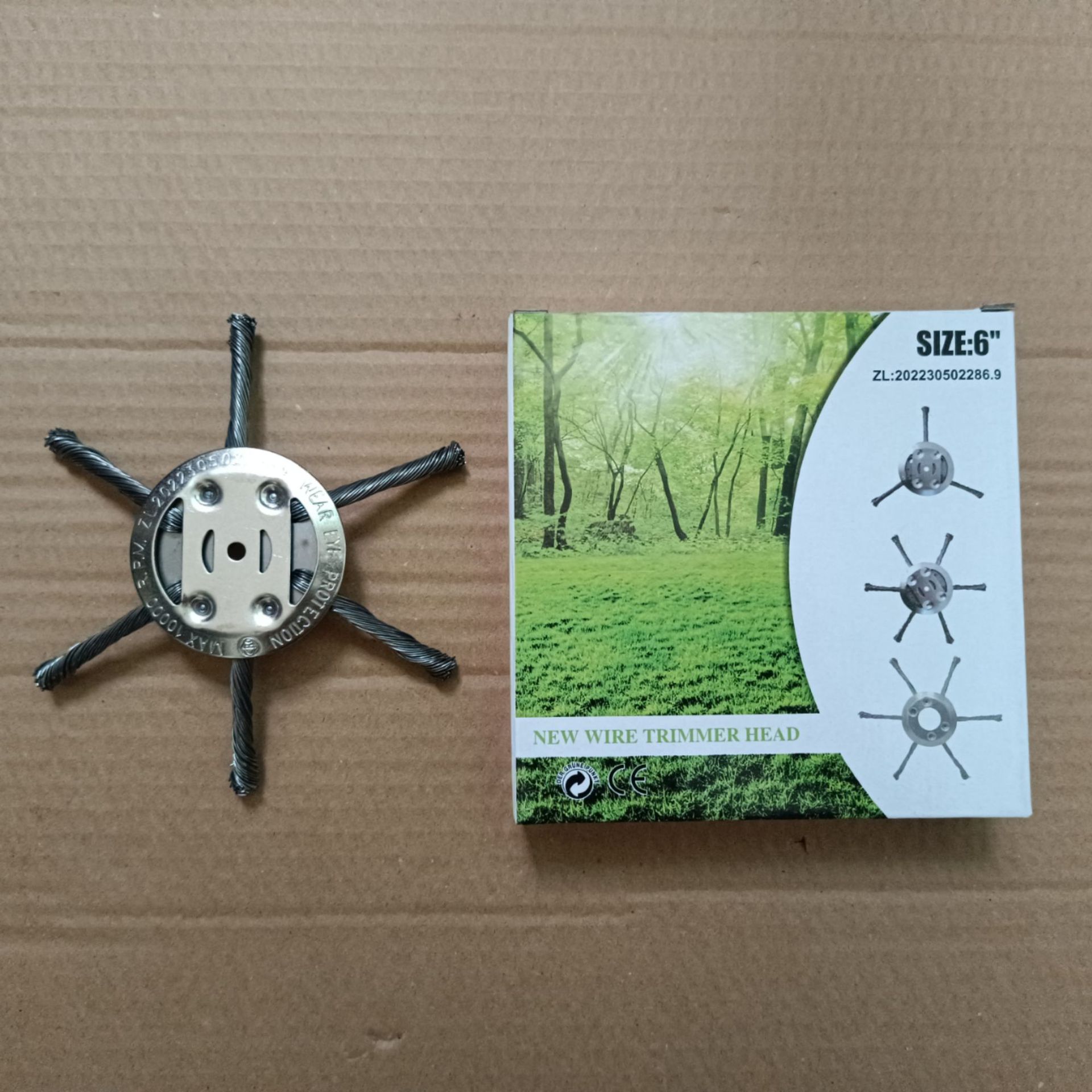 小型锂电钢丝打草头园林工具 割草机配件 钢丝除草轮割草刀片打草