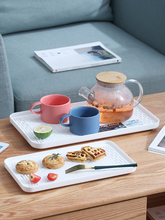 杯子双层沥水盘塑料长方形沥水篮客厅厨房茶水托盘茶盘家用水果盘