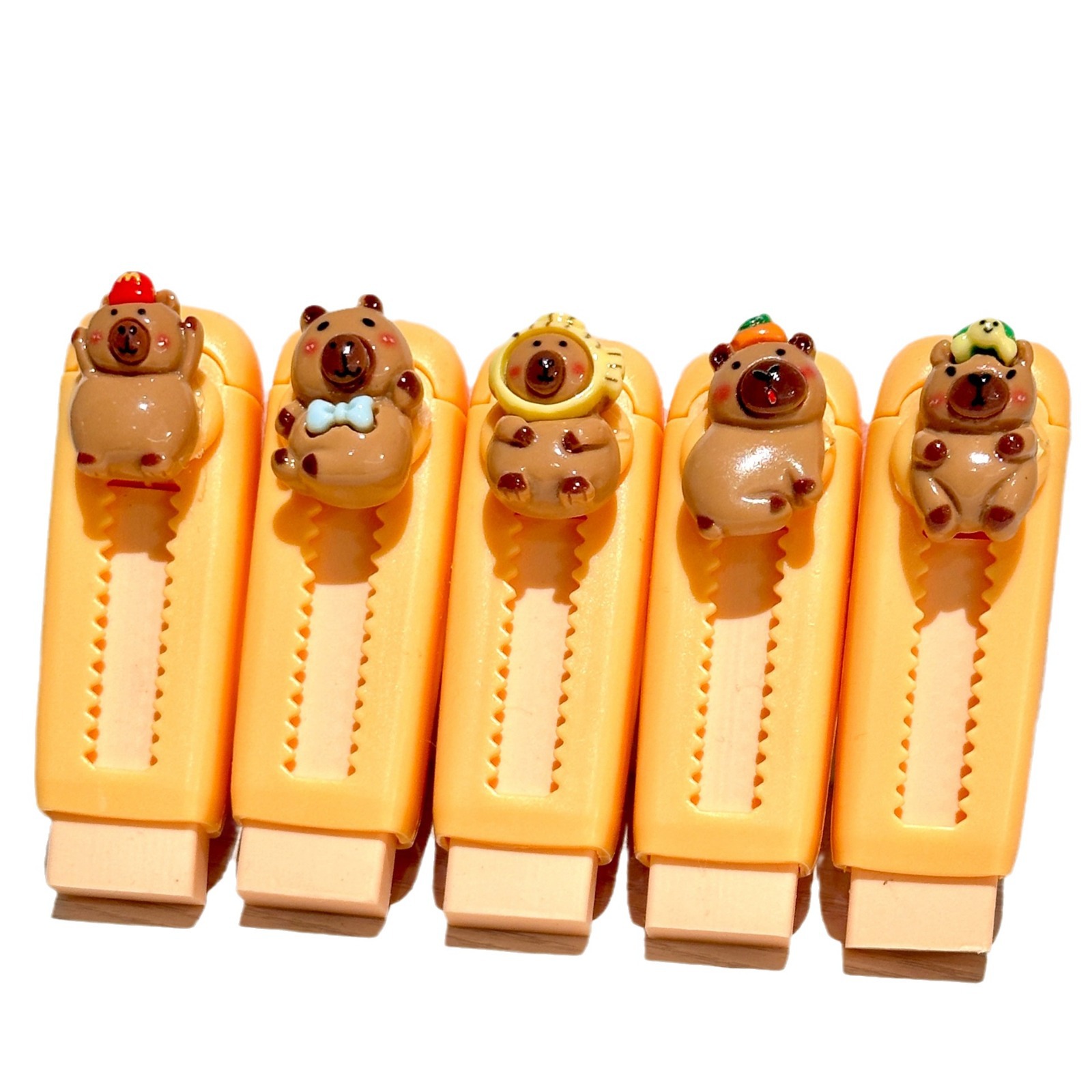 Capibara Dolphin empuja y tira borracha retráctil limpia sin marcas de goma para estudiantes de primaria lindos premios pequeños