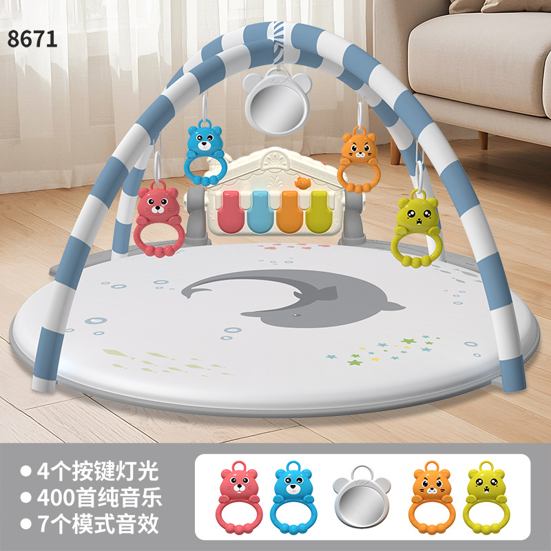 Gimnasio de Actividades con Piano para Bebé de Tela Música Interactiva, Sensor de Patada para Bebés