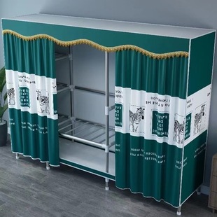 Simple Cloth Wardrobe Steel Pipe Plus Reinforced Large Double Shelf Wardrobe Storage Rack Amazon One Piece Minimum Order