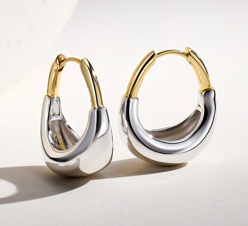 Earrings Classification 1 Pair Quantity 1 Pair 925 Sterling Silver 925 Sterling Silver Earrings U Shape Earrings