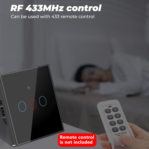 Tuya WIFI RF smart dual control wall touch switch single zero fire universal remote control APP voice timing switch