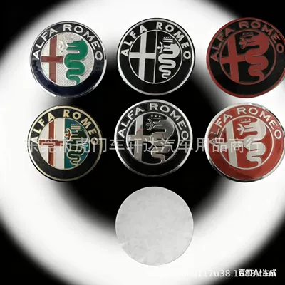 Suitable for Alpha 45mm Steering Wheel Sticker, 50mm Wheel Sticker, Black and White 50mm Hub Cap, Modification and Labeling (Other Automotive Exterior Supplies) - 50mm-wheel-stickers-4-pieces-black-and-white