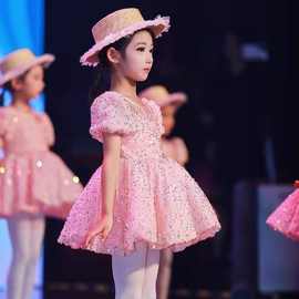新款儿童演出服舞蹈公主女童合唱可爱亮片礼服幼儿园纱裙蓬蓬裙