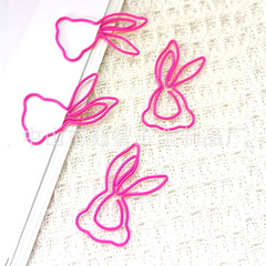 粉色兔子回形針批發創意曲別針造形回形針卡通回形針源頭廠家