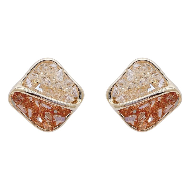 Aguja de plata Pendientes de cristal artificial degradado de primavera coreana Pendientes de bosque fresco de temperamento Pendientes de sentido avanzado de nicho