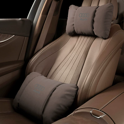 Accessories: Headrest - butterfly-style-mocha-brown-audi-headrest-lumbar-support-each