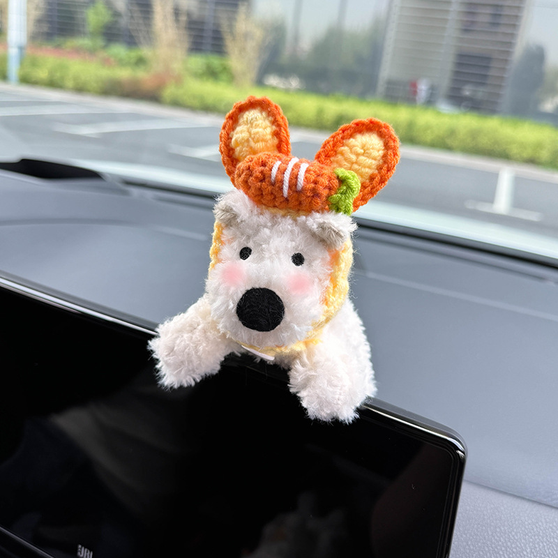 West Highland cachorro decoración de bloqueo de coche limpiaparabrisas de coche luz de dirección muñeca muñeca decoración de coche mujer linda