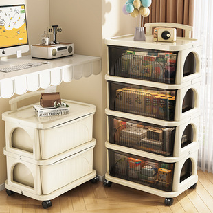 Movable trolley storage rack multi-layer baby supplies snack toy storage rack for kitchen, living room and bedroom.