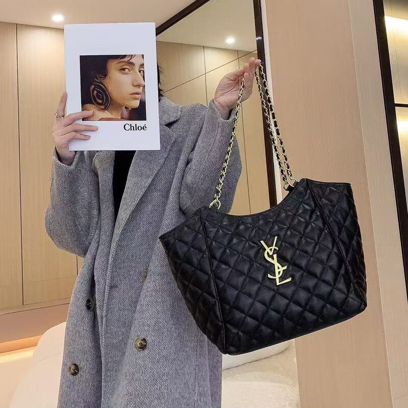 Cross-Border Trend Rhombus Large-Capacity Tote Bag for Women 2025 New Fashion High-End Genuine Leather Shoulder Crossbody Bag Cross-Border Trend Rhombus Large-Capacity Tote Bag for Women 2025 New Fashion High-End Genuine Leather Shoulder Crossbody Bag