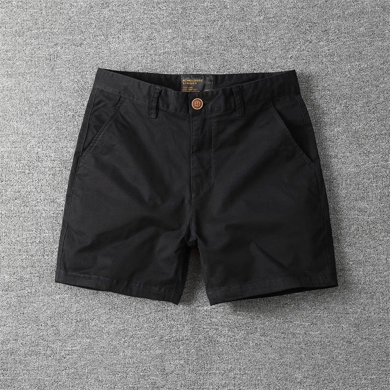 夏の新型純綿四分ズボン男性修身カジュアルファッションアメリカレトロ灰色白半ズボン弾力三分ズボン|undefined
