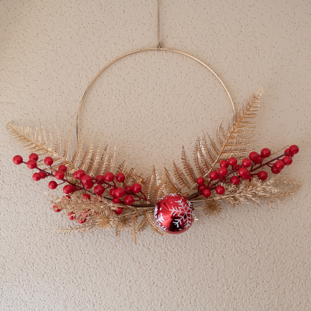 裝飾品冬青北美紅果仿真花廠家假花綠植物批發婚慶INS跨境CF01053