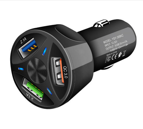 QC3.0 bowling car car charger 3.1A car charger mobile phone charging dual PD small steel cannon bowling car charger