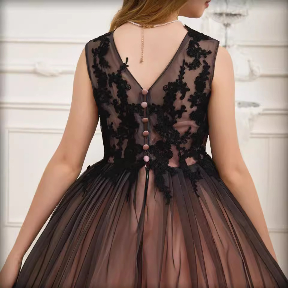 Comercio exterior transfronterizo encaje de manga media con diamantes vestido de niña vestido de princesa vestido de flor de niños espectáculo largo anfitrión de rendimiento Liu Yan