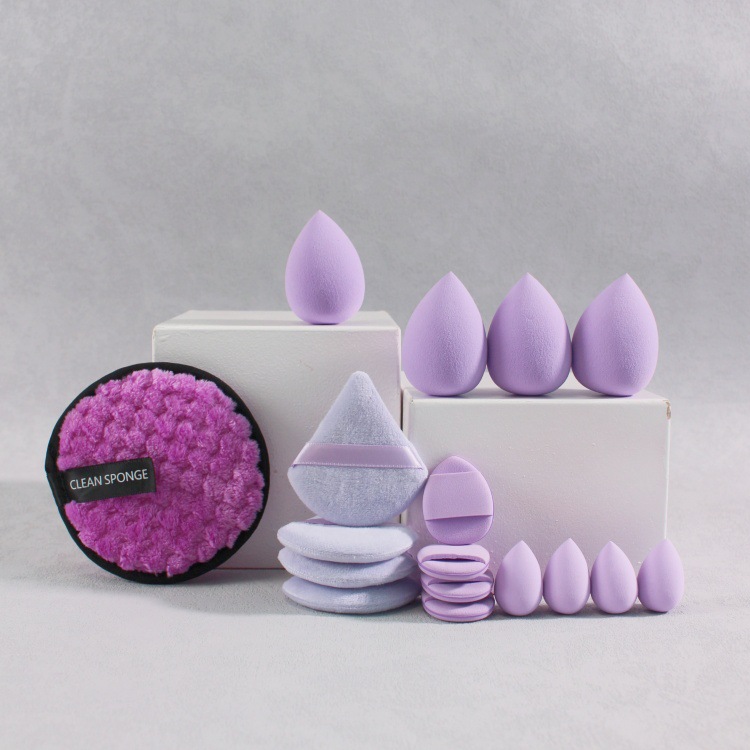 Coral veludo cabello banda de maquillaje huevo banda de cabello polvo de lavado de cara conjunto de lavado de cara polvo de algodón transfronterizo polvo de polvo image 18